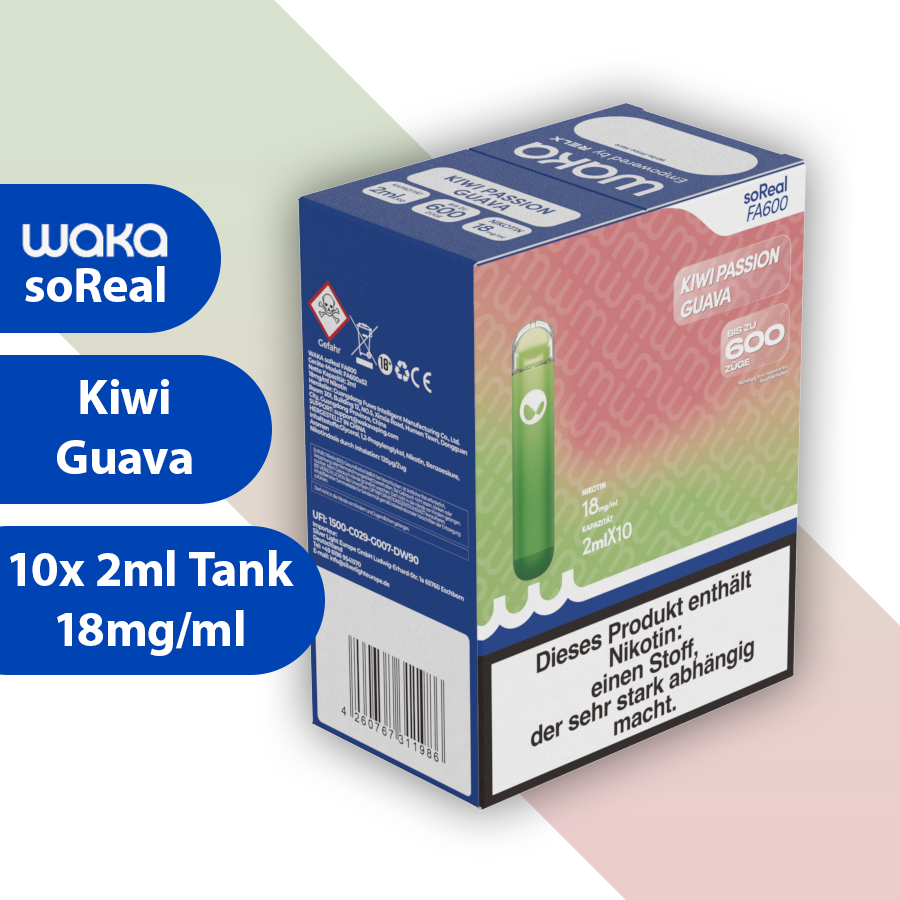 Waka soReal - Kiwi Passion Guava (10er Box)