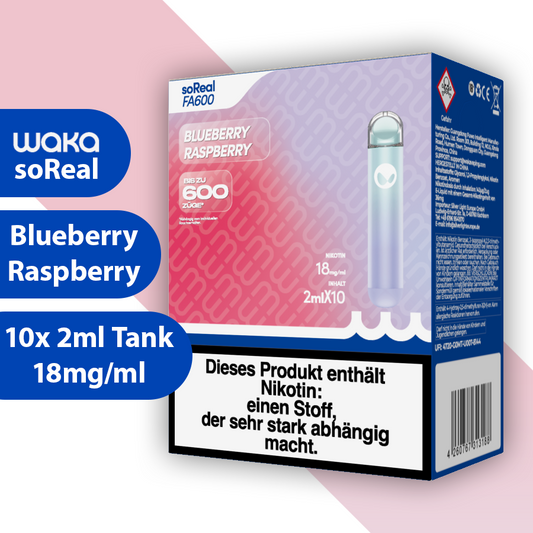 Waka soReal - Blueberry Raspberry (10er Box)