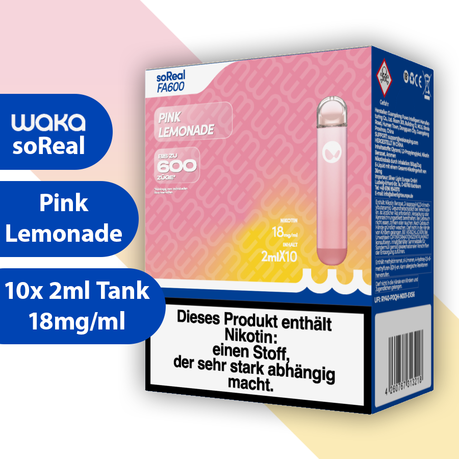 Waka soReal - Pink Lemonade (10er Box)